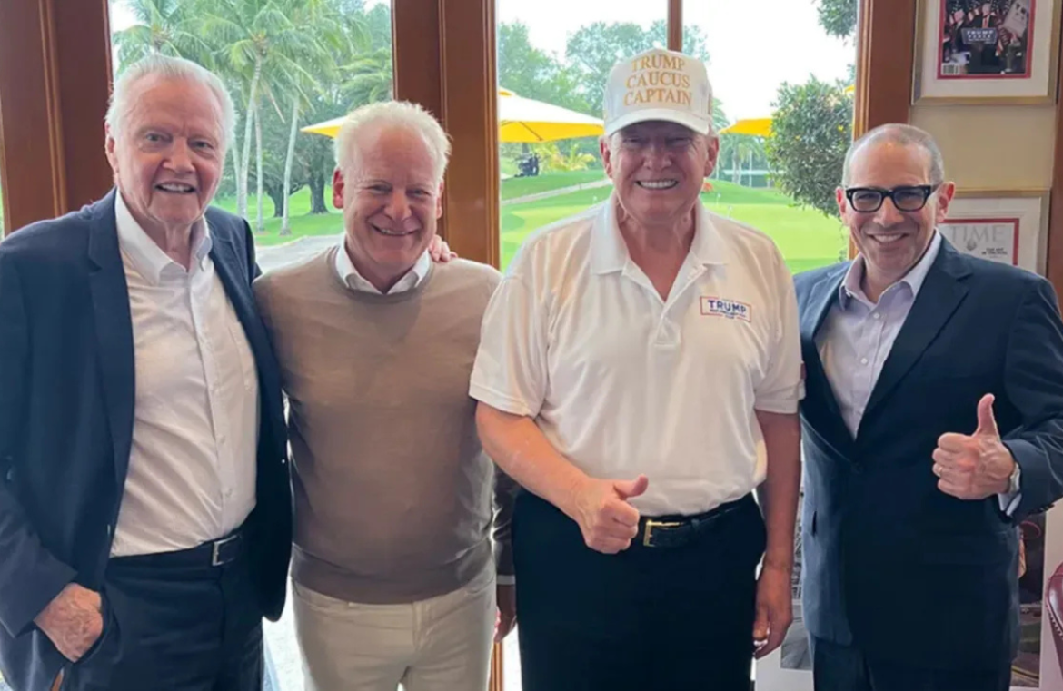 Jon Voight, Steven Paul, Donald Trump and Scott Karol during a visit to Mar-a-Lago earlier this year.