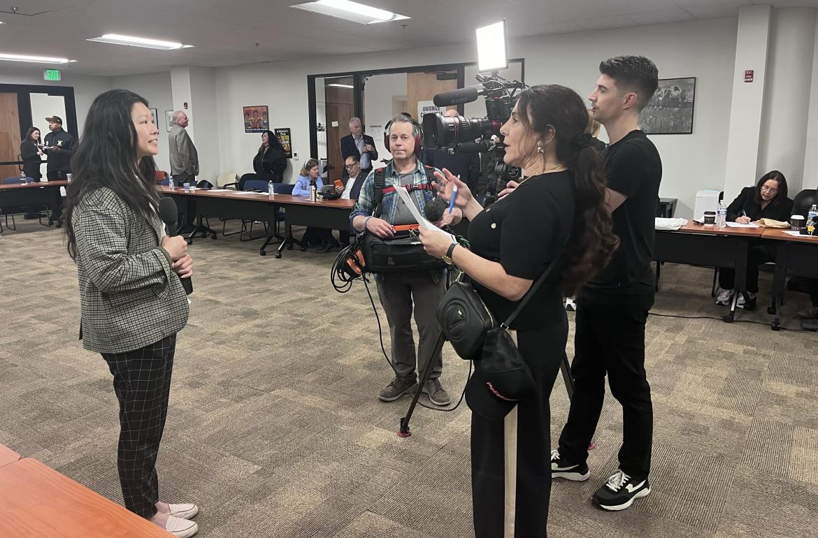 Interview filming