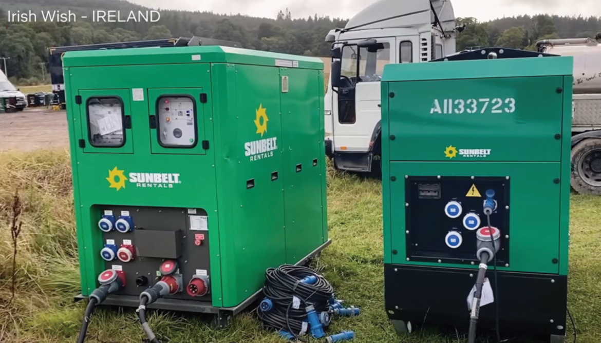 Figure 1: A hybrid system consisting of a MQ 56 kW generator and 30 kW/65 kWh BESS powered the catering truck on the production of Irish Wish.