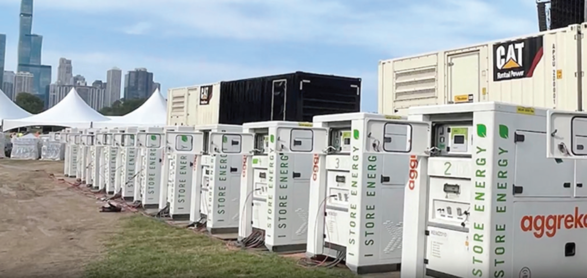 Figure 2: Twelve POWR2 XPRO 60s powered headliner Billie Eilish’s floor package at Lollapalooza 2023. Individual POWR2 XPRO 60s were ganged together to provide a 400 A service, 4 x 200 A services, and a 100 A service.