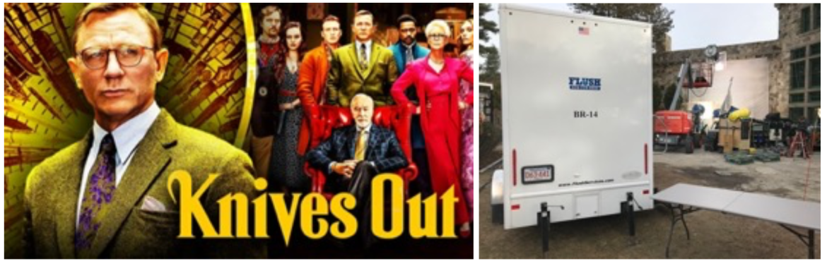 Figure 12: A porta-potty trailer on the set of Knives Out