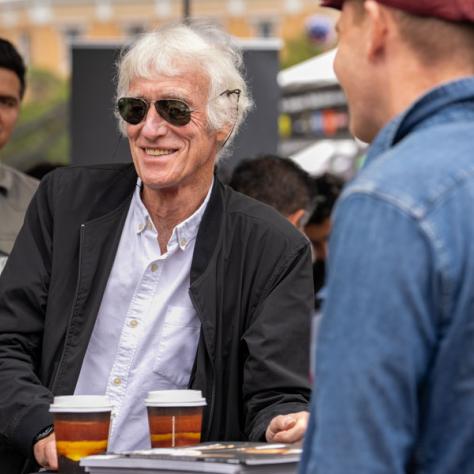 Local 600 Director of Photography Sir Roger Deakins, ASC, BSC, CBE, at The ASC's booth.