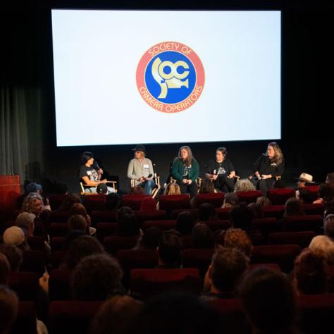 The SOC's panel "Women Camera Operators of Unscripted," featuring (L-R) Shanele Alvarez, SOC, Sharra Romany, SOC, Mande Whitaker, SOC, Katie Eleneke, Dawn Fleischman, SOC.