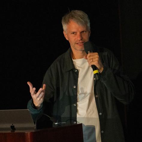 Local 600 Director of Photography Markus Forderer presenting on the Cineflares panel.