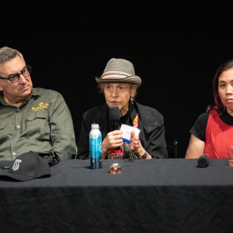 Local 600 Directors of Photography George Mooradian, ASC, Nancy Schreiber, ASC, and Sandra Valde-Hansen, ASC, LPS, on The ASC's "Dialogue with ASC Cinematographers" panel.