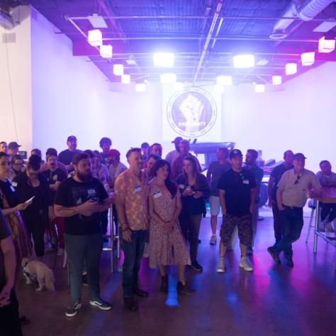 Photo of party goers. 
