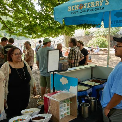 People getting ice cream. 