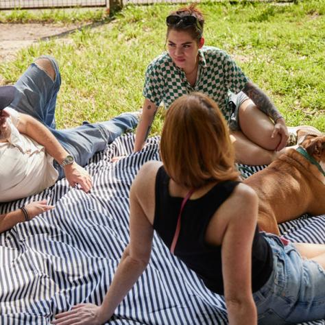 People on a picnic.