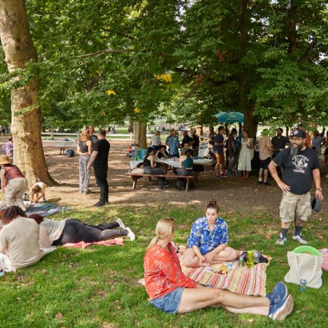 People on a picnic.