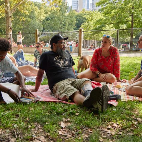 People on a picnic.