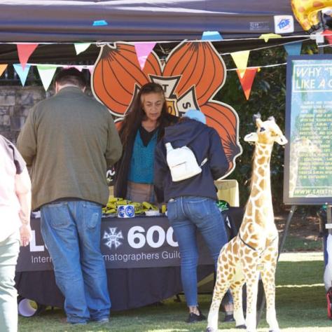 Local 600 booth with people. 