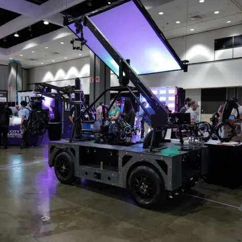 Indoor view of people at expo.