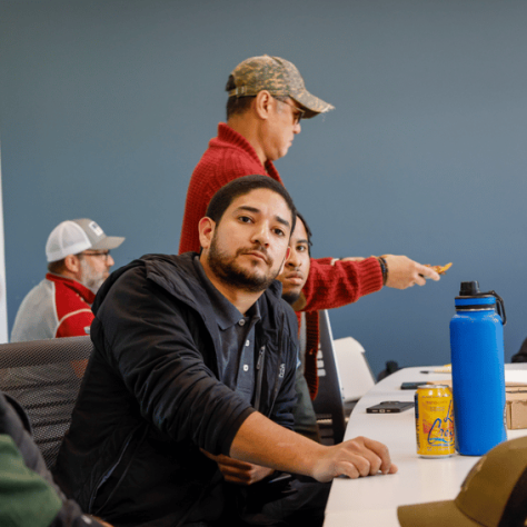 Man sitting at table. 