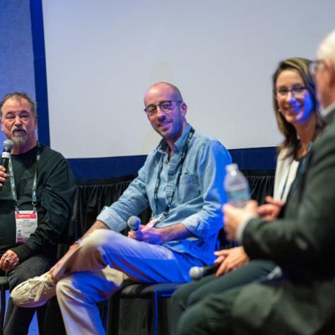Local 600 Directors of Photography David Stump (left) and Alicia Robbins (right) at the "Generative AI and the Role of the Cinematographer" panel.