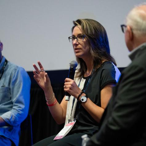 Local 600 Director of Photography Alicia Robbins at the "Generative AI and the Role of the Cinematographer" panel.