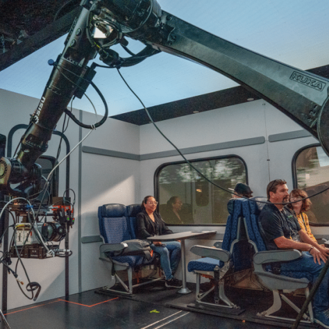 Photo of camera equipment and set. 