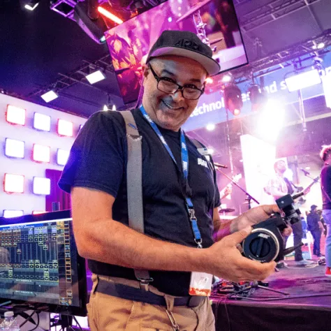 Local 600 1st AC Ambar Capoor at the ARRI booth.