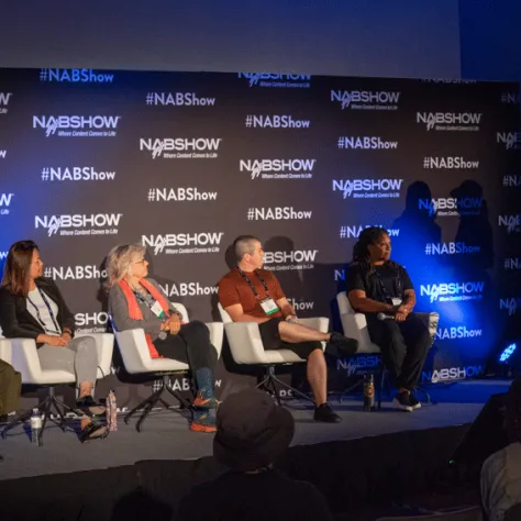 The Society of Camera Operators' (SOC) Discussion on Women Camera Operators featuring (L-R) Movement Specialist Liz Cash, and Local 600 Camera Operators Yen P. Nguyen, Bonnie Blake, SOC, Timber Hoy, Pauline Edwards, SOC, Gretchen Warthen, SOC, and Sharra Romany, SOC.