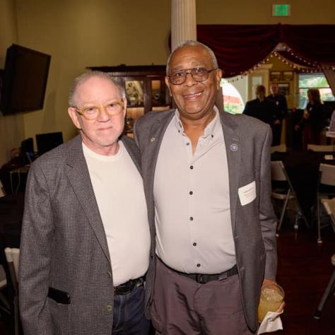 Former Local 600 President Steven Poster, ASC, with current President Baird Steptoe.