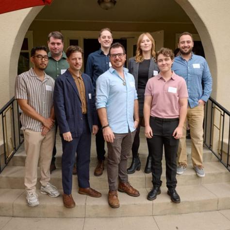 The 2023 ECA Honorees (L-R): Yusuke Sato, Edward Guinn, Drew Dawson, Grant MacAllister, Connor Bodell, Sarah Anne Pierpoint, Brook Lee Karner, and Petros Antoniadis.
