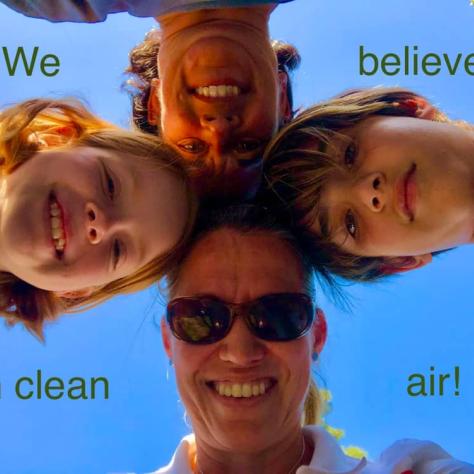 Camera Operator Beth Kochendorfer, wife Jenny Green, children Charlotte and Jackson Green.