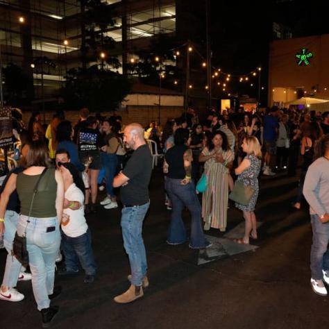 Photo of partygoers. 