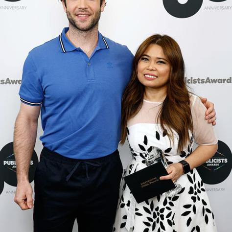 ICG PUBLICISTS AWARDS - Pictured: (l-r) Ethan Peck, Yong Chavez, International Media Award recipient at the Beverly Hilton on March 10, 2023 - (Photo by: Trae Patton)