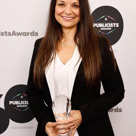 ICG PUBLICISTS AWARDS - Pictured: Karen Chamberlain, Les Mason Award for Career Achievement in Publicity at the Beverly Hilton on March 10, 2023 - (Photo by: Trae Patton)