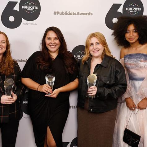 ICG PUBLICISTS AWARDS - Pictured: (l-r) Celia Sacks, Rachel Villegas, Sarah Teicher, Mychal-Bella Bowman at the Beverly Hilton on March 10, 2023 - (Photo by: Trae Patton)