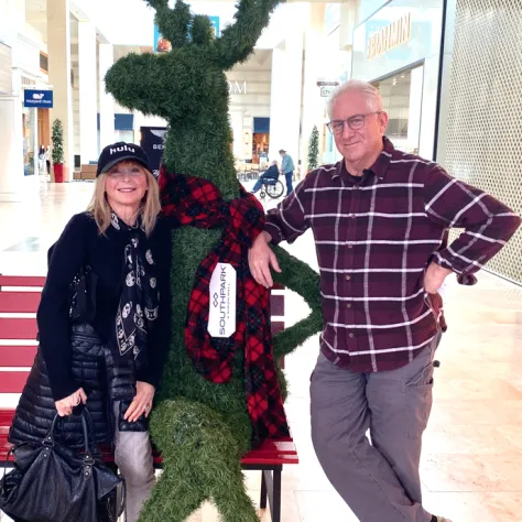 Operator Allen Easton and Linda find a festive, new friend