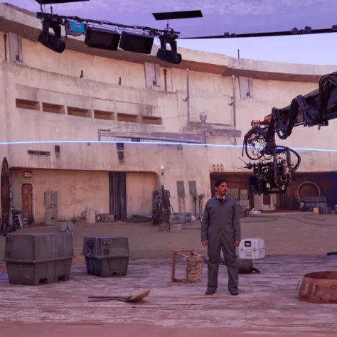 Man standing on a set. 