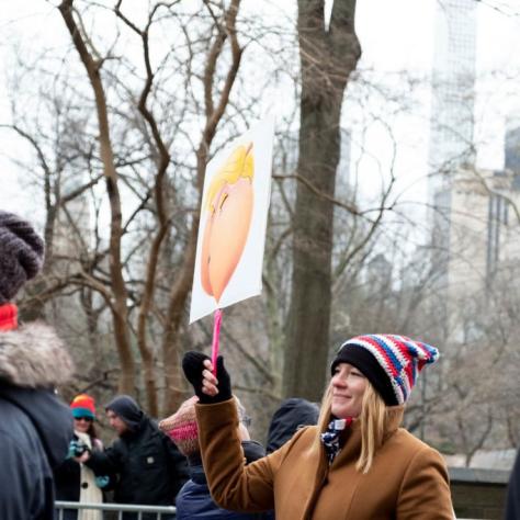 People holding signs