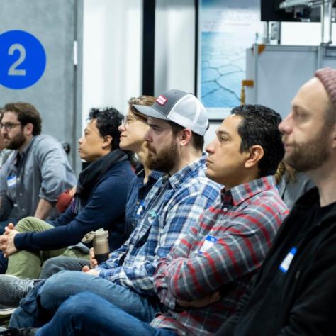 People sitting in a row